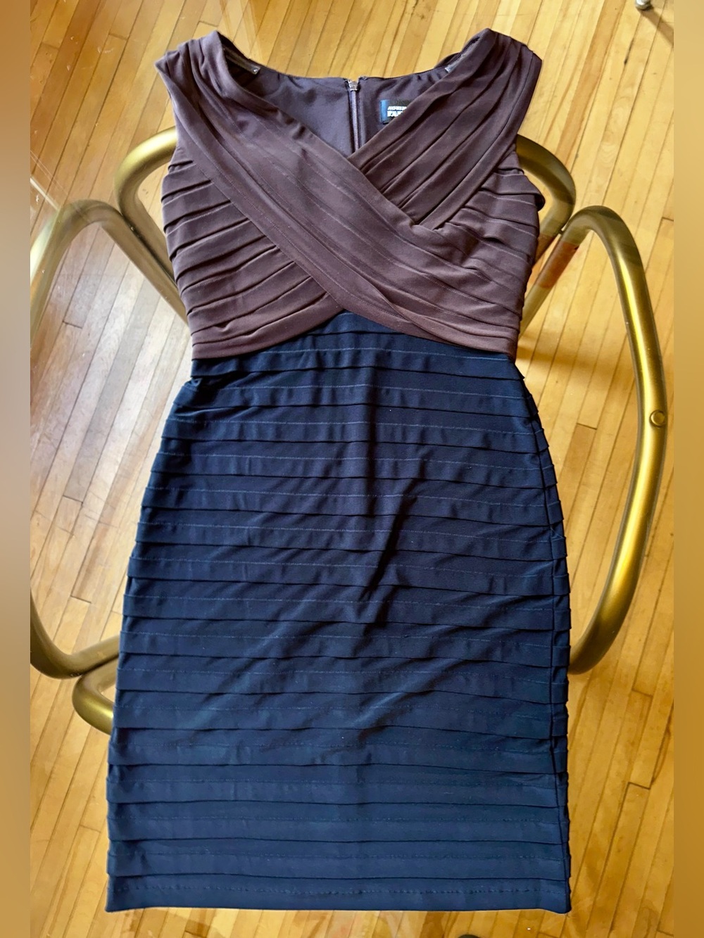 Adriana Papell Colorblock Ruched Bodycon Cocktail Dress